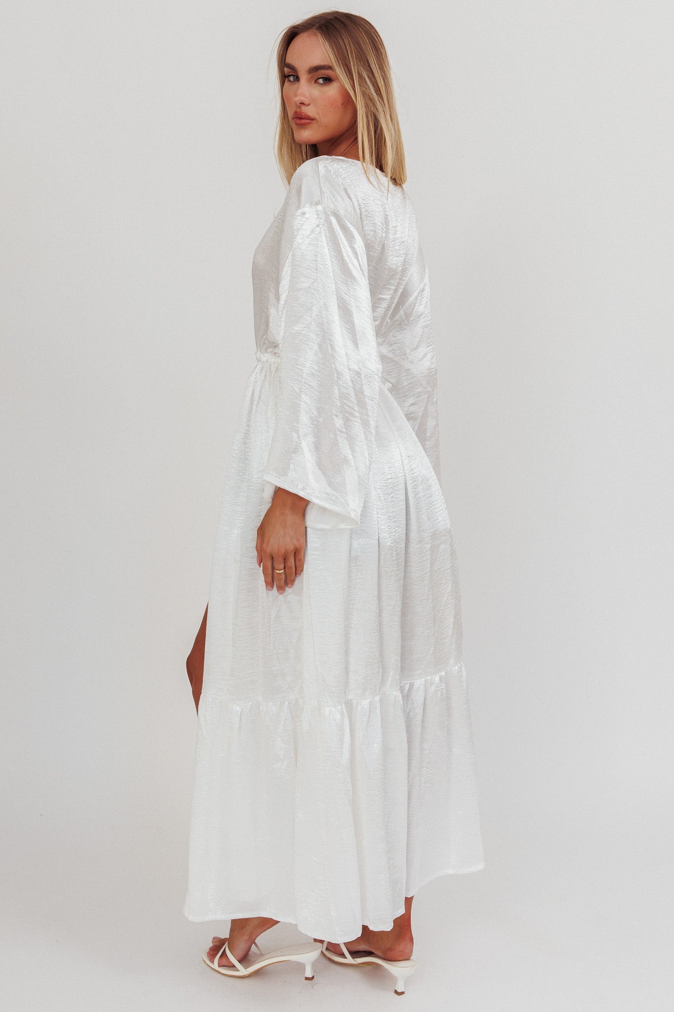 Vestaglia in raso con coulisse in vita Good Advice Pearl