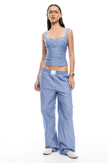Pantaloni LIONESS Cobain a righe blu navy