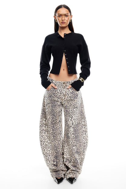Jeans a ferro di cavallo LIONESS Leopard Fade