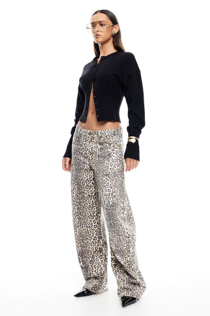 Jeans a ferro di cavallo LIONESS Leopard Fade