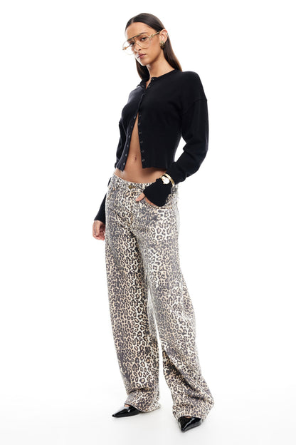 Jeans a ferro di cavallo LIONESS Leopard Fade