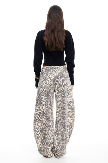Jeans a ferro di cavallo LIONESS Leopard Fade