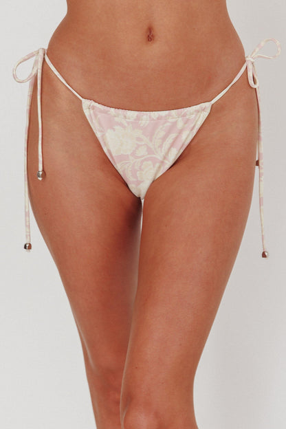 Janina Slip bikini con lacci e motivo paisley floreale