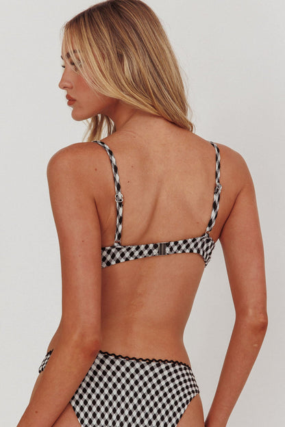 Reggiseno bikini allegro con ferretto a quadretti