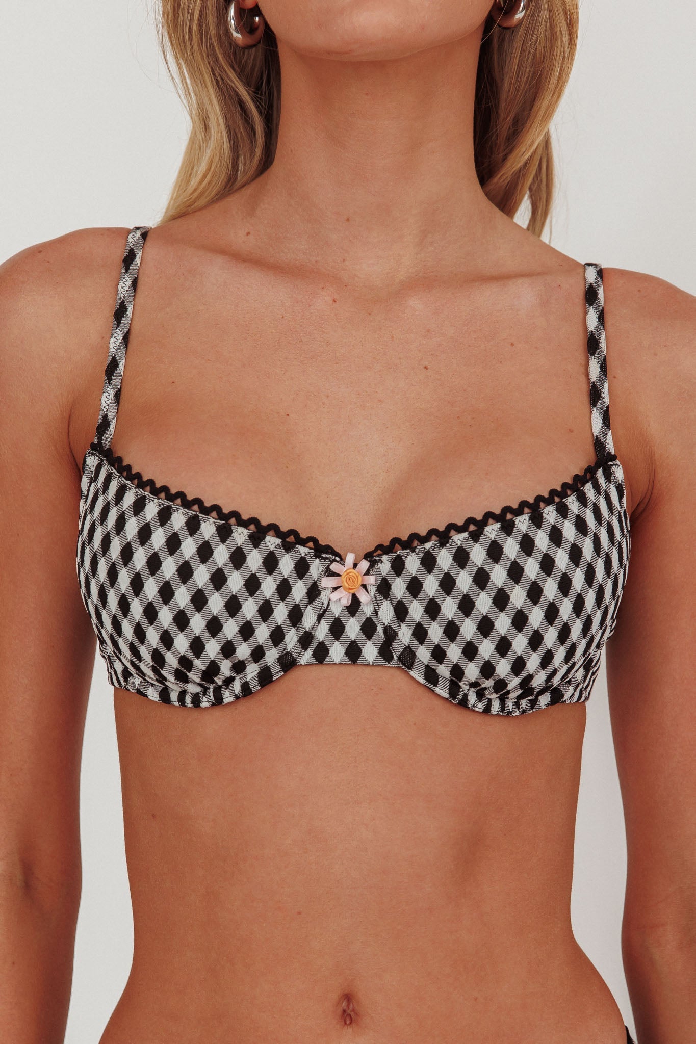 Reggiseno bikini allegro con ferretto a quadretti