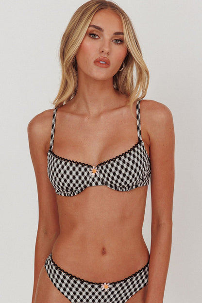 Reggiseno bikini allegro con ferretto a quadretti
