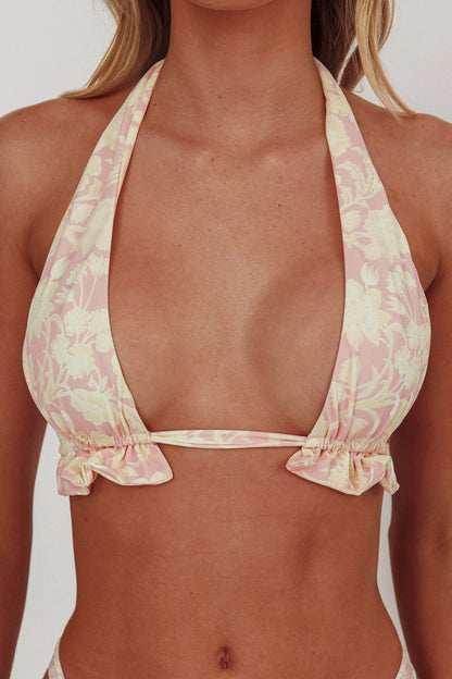 Milagro Top Bikini con Spalline Spesse e Scollo a V Floreale