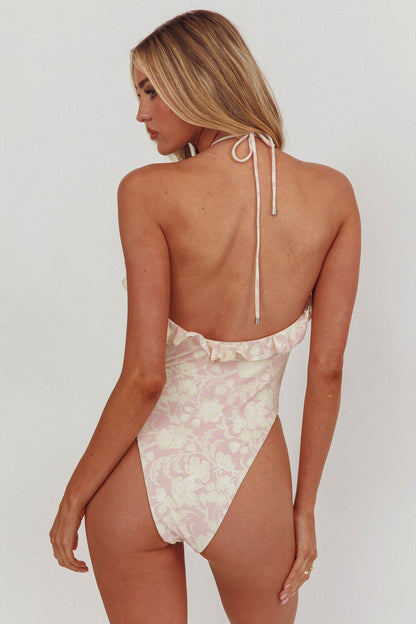 Costume da bagno intero con spalline e volant Georgia Floral