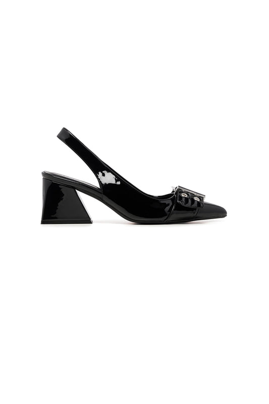 THERAPY Slay Slingback Pump Nero Verniciato