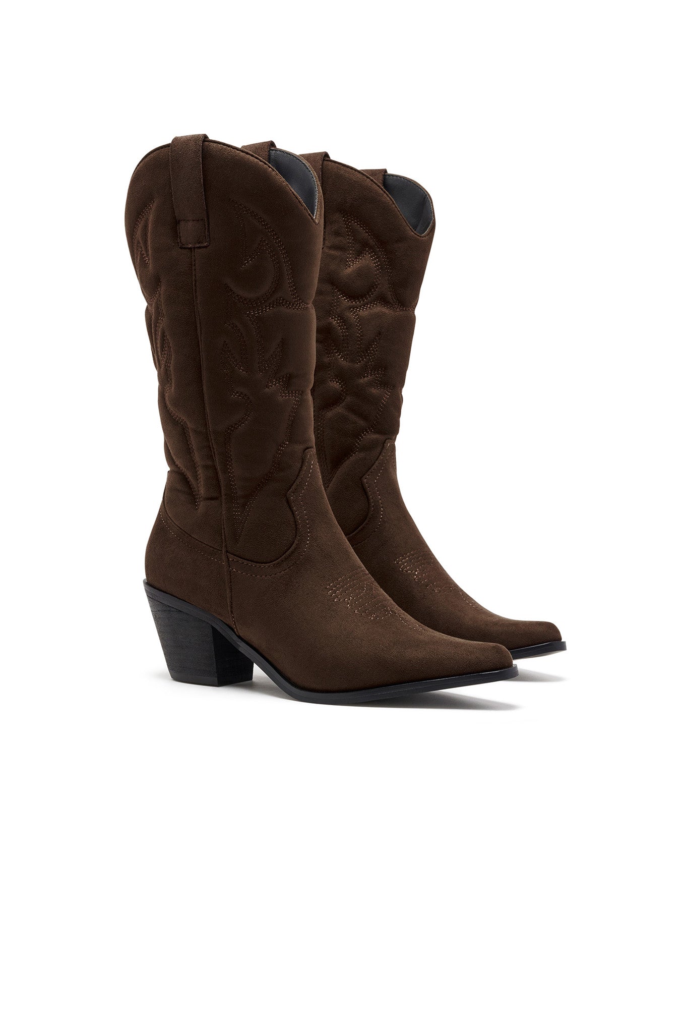 THERAPY Clayton Stivali da cowboy in finta pelle scamosciata color cioccolato