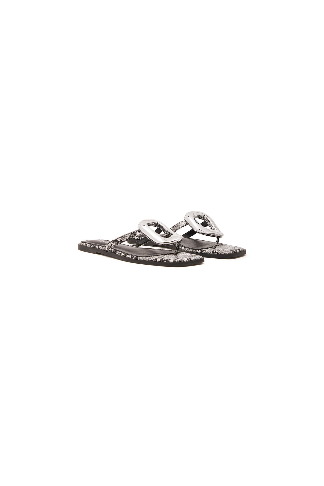 Sandalo infradito THERAPY Guild nero bianco serpente