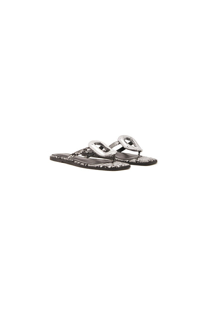 Sandalo infradito THERAPY Guild nero bianco serpente