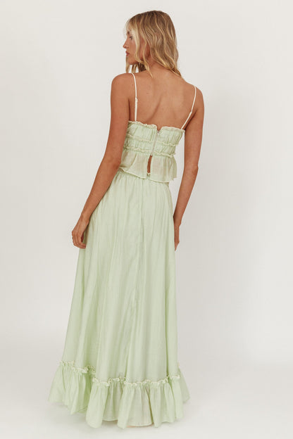 Gonna lunga overlock con dettaglio annodato Maidens Sage