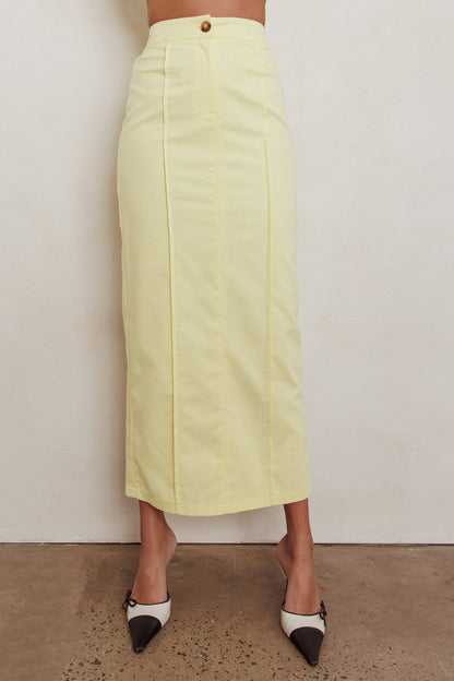 Gonna midi a colonna Sweet Treat Limone