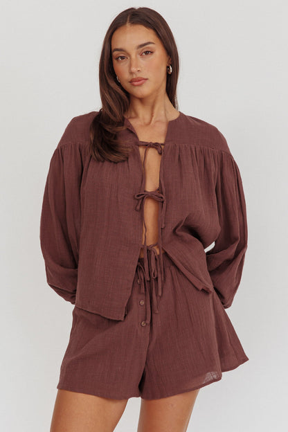 Pantaloncini con lacci in vita Salty Sea Chocolate