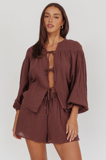 Pantaloncini con lacci in vita Salty Sea Chocolate
