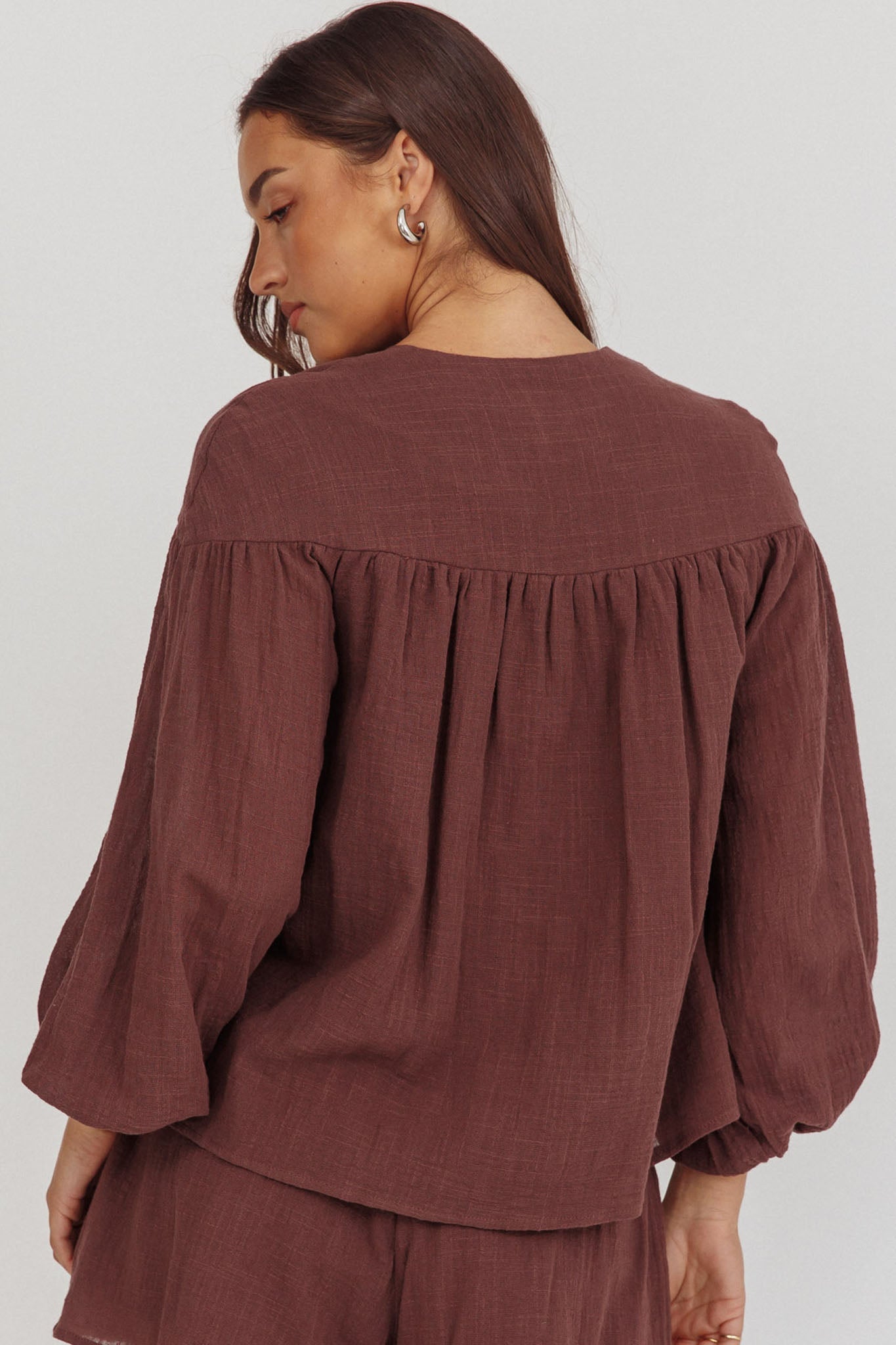 Blusa con nodo frontale Salty Sea Cioccolato