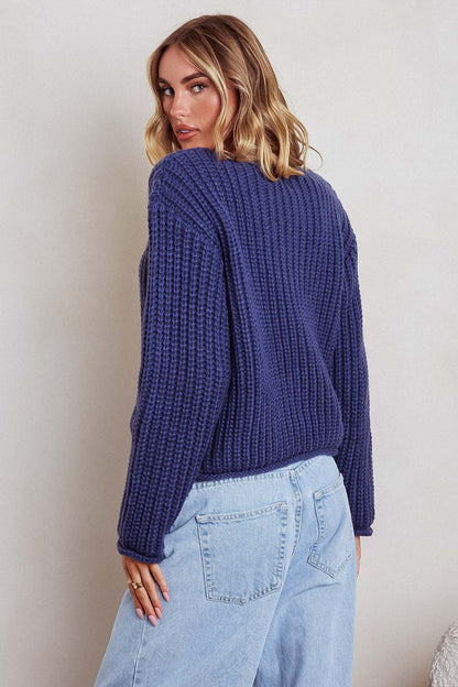 Cardigan in maglia grossa Cindie blu navy