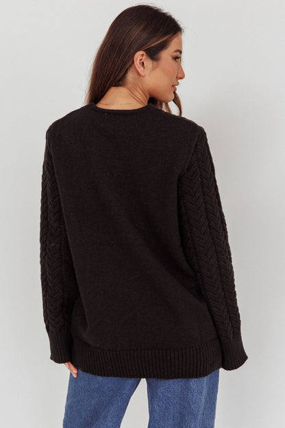 Maglia nera con lacci anteriori Seattle