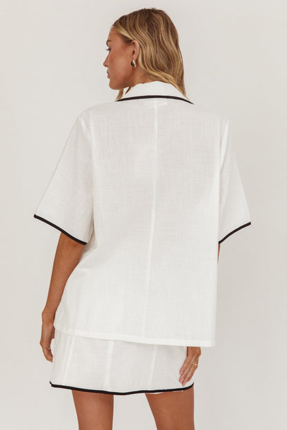 Top Caterina con nodo frontale bianco