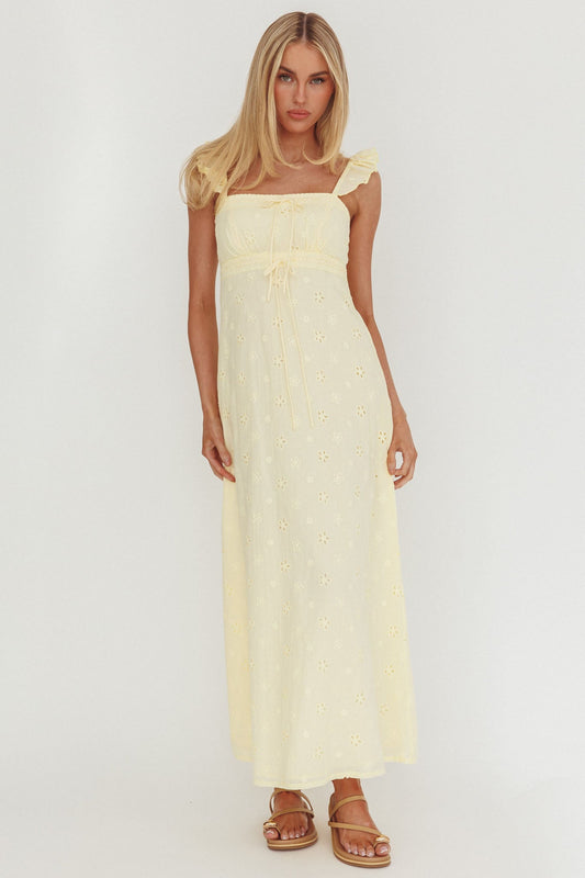 Abito lungo con spalline e volant Zimmer Eyelet Butter