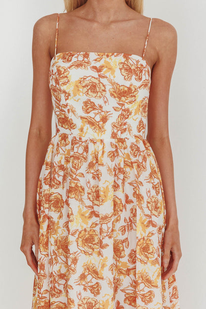 Wild Card Cami Strap Maxi Dress Floreale Giallo