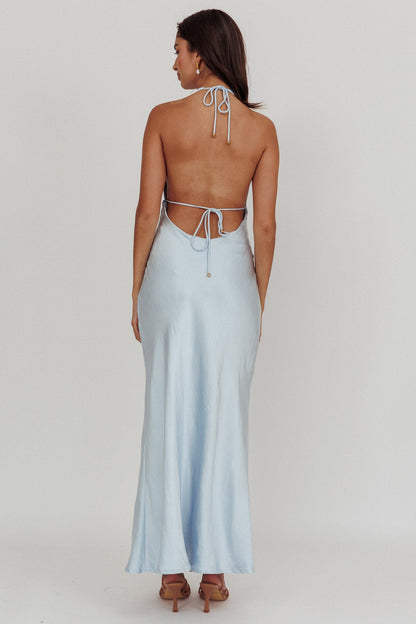 Sweetest Sundays Abito con scollo all'americana e schiena scoperta, blu tenue