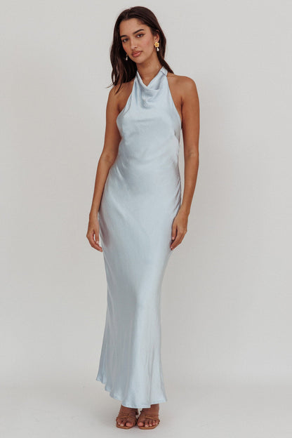 Sweetest Sundays Abito con scollo all'americana e schiena scoperta, blu tenue