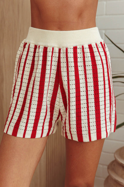 Pantaloncini in maglia Influence a righe rosse