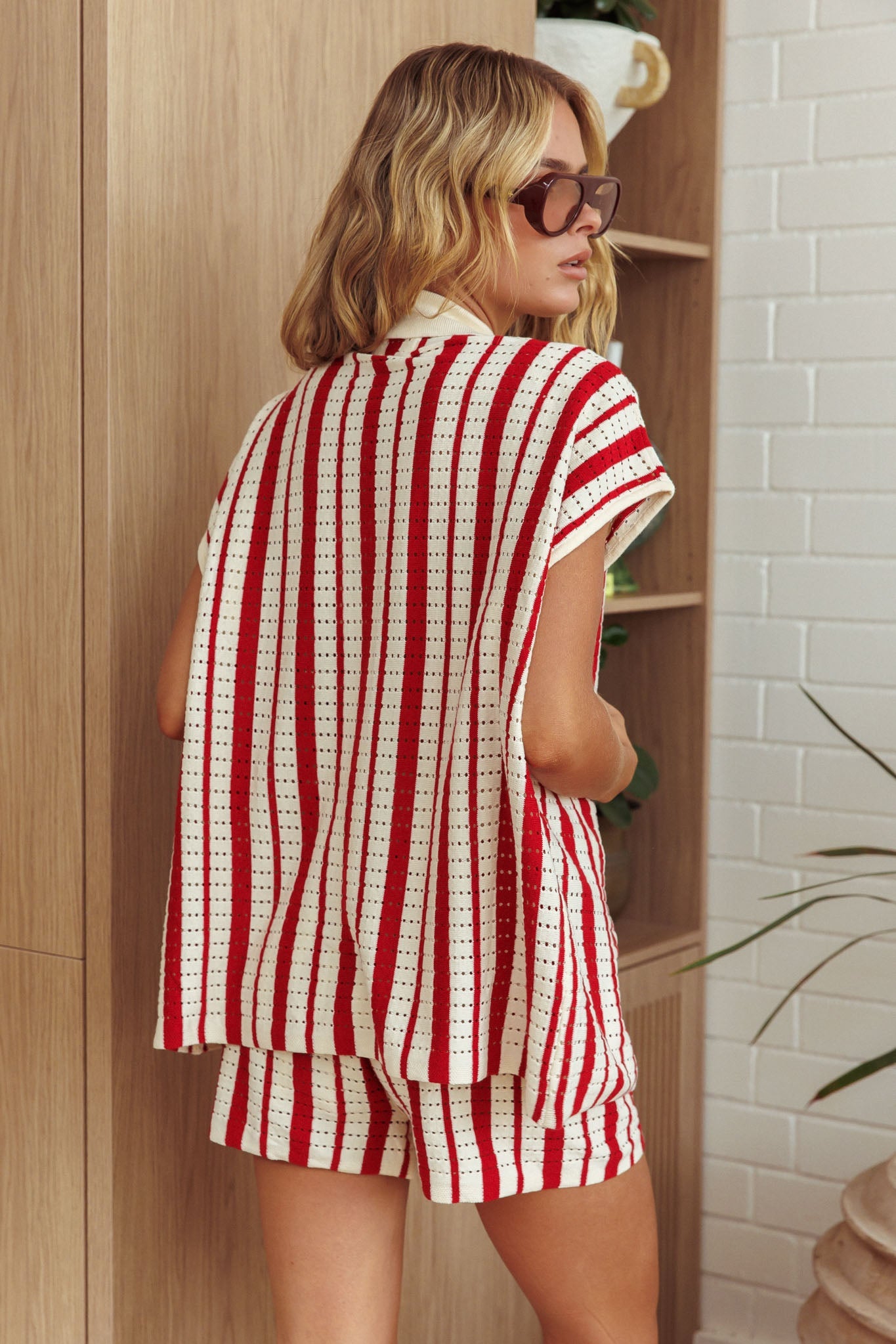 Influence Maglia a maniche corte a righe rosse