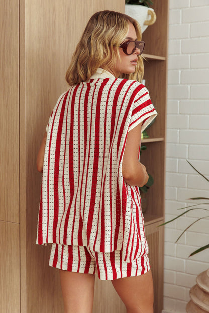 Influence Maglia a maniche corte a righe rosse