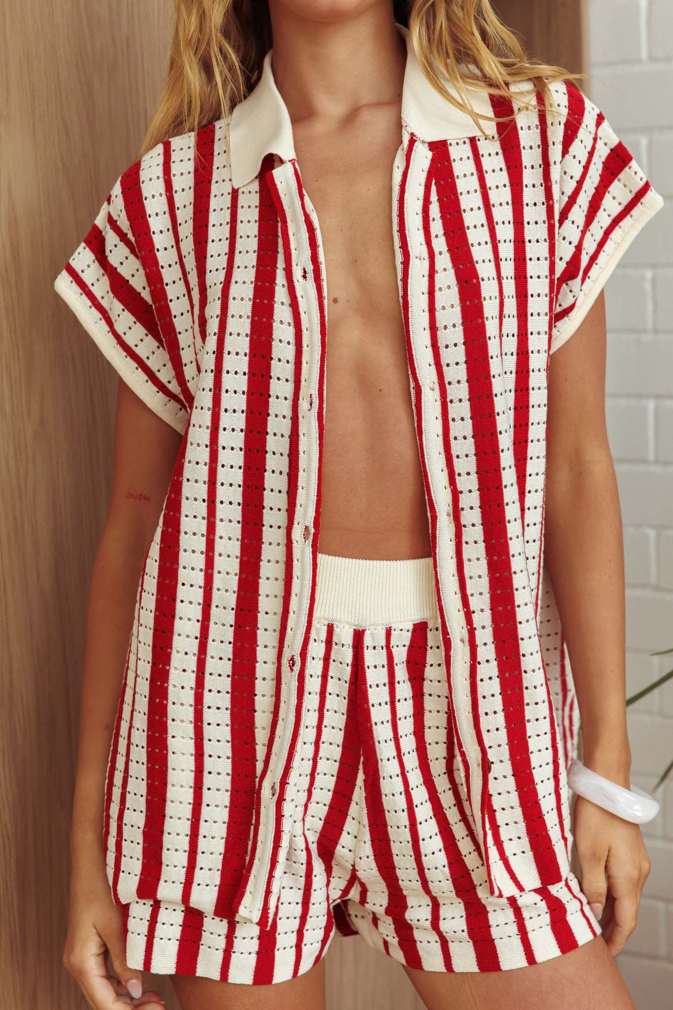 Influence Maglia a maniche corte a righe rosse