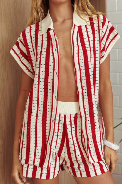 Influence Maglia a maniche corte a righe rosse