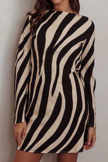 Thriller Mini abito a maniche lunghe senza schienale Zebra