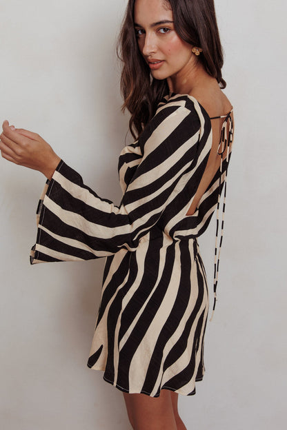 Thriller Mini abito a maniche lunghe senza schienale Zebra