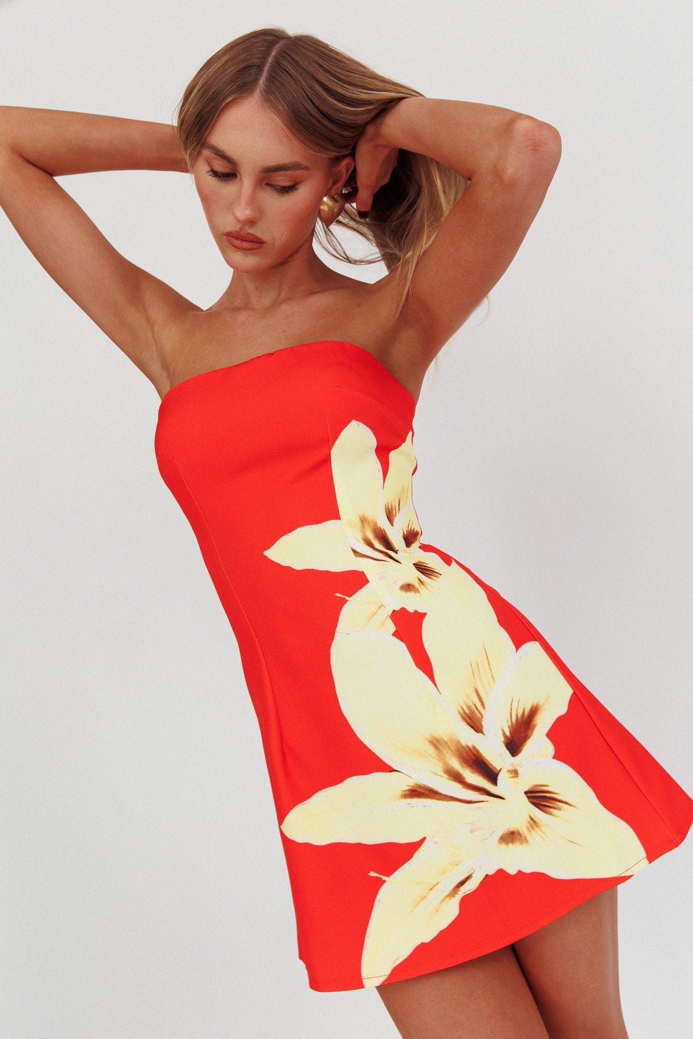 Mini abito senza spalline Heart To Heart Lily Red