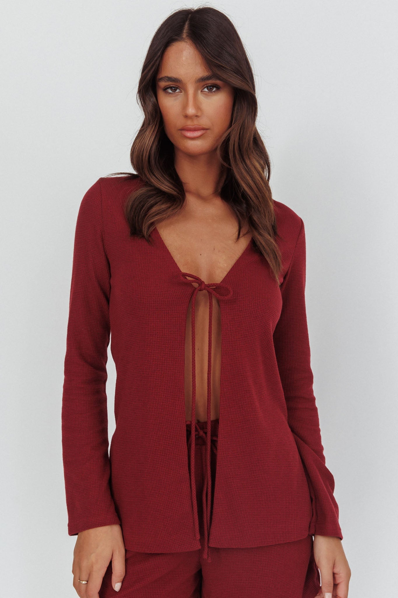 Top con nodo frontale Ryder Borgogna
