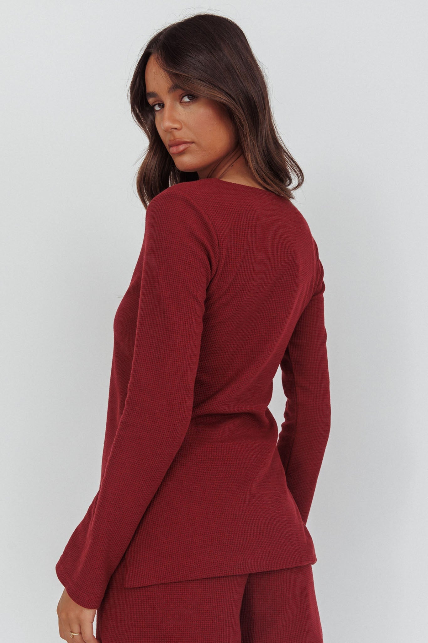 Top con nodo frontale Ryder Borgogna