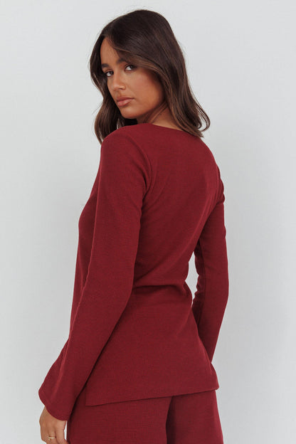 Top con nodo frontale Ryder Borgogna