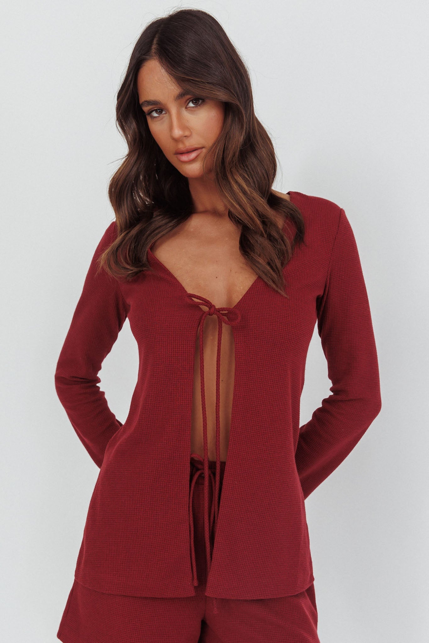 Top con nodo frontale Ryder Borgogna