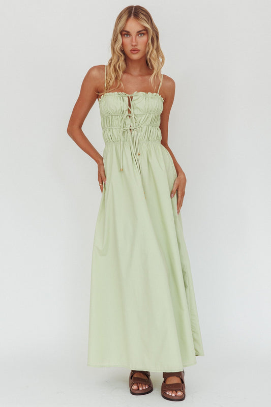 Ricorda quando il vestito lungo con corpetto annodato Sage