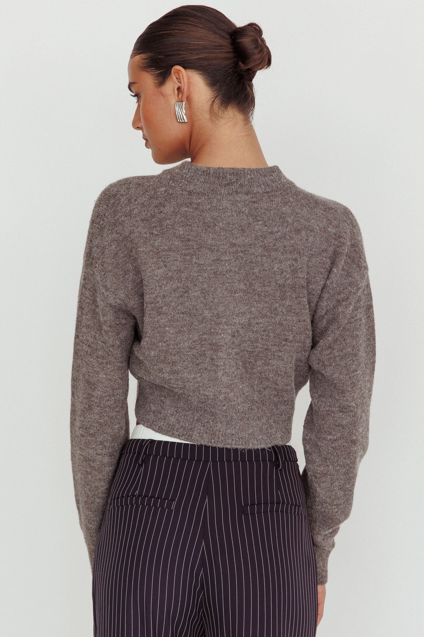 Cardigan corto con spalle cadenti grigio Paesi Bassi