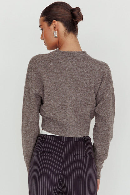 Cardigan corto con spalle cadenti grigio Paesi Bassi